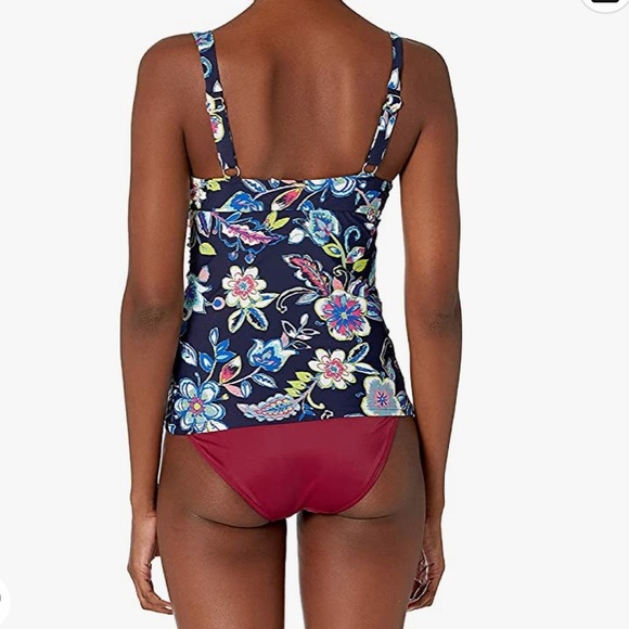 New Anne Cole Standard Twist Front Underwire Cup Sized Tankini Swim Top 40D/38DD - Picture 3 of 11